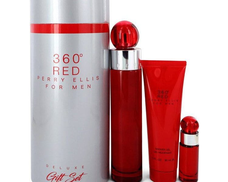 Perry Ellis Red Gift Set -- 3.4 oz Eau De Toilette Spray + .25 oz Mini EDT Spray + 3 oz Shower Gel in Tube Box