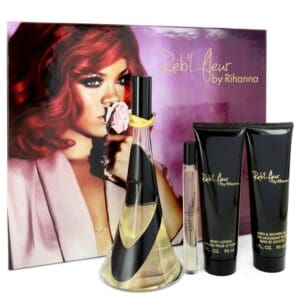 Rihanna Gift Set -- 3.4 oz Eau De Parfum Spray + 3 oz Body Lotion + 3 oz Shower Gel + .34 oz Mini EDP Spray