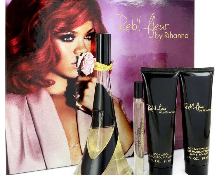 Rihanna Gift Set -- 3.4 oz Eau De Parfum Spray + 3 oz Body Lotion + 3 oz Shower Gel + .34 oz Mini EDP Spray