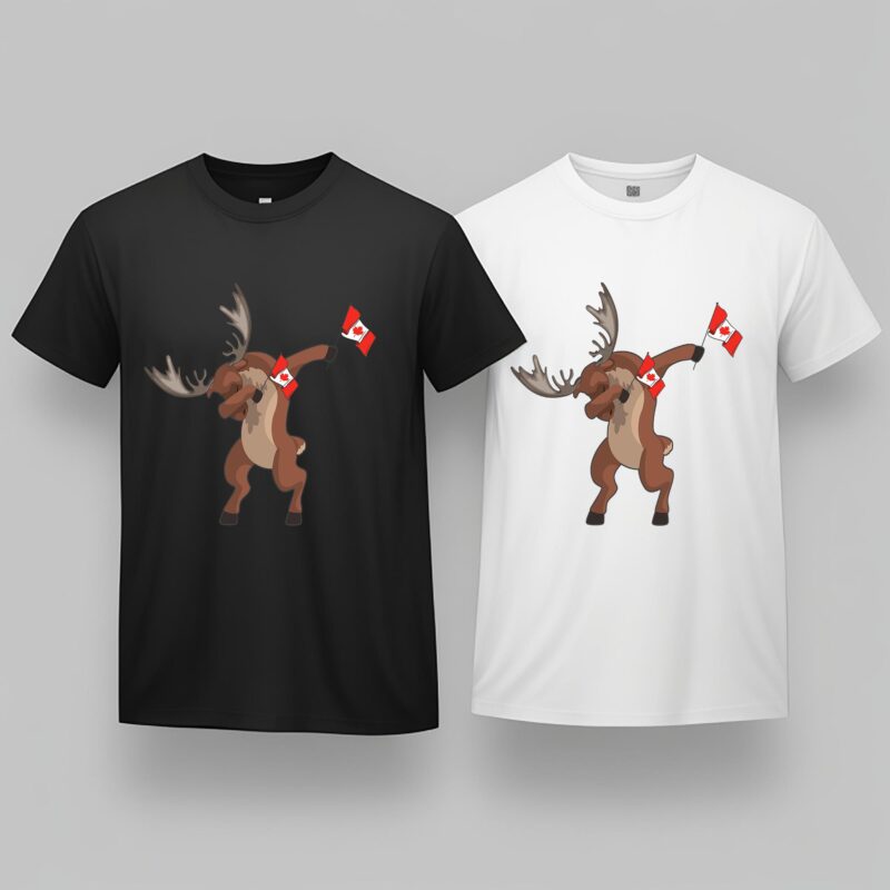 Dabbing Moose Canada Elk Canadian Flag